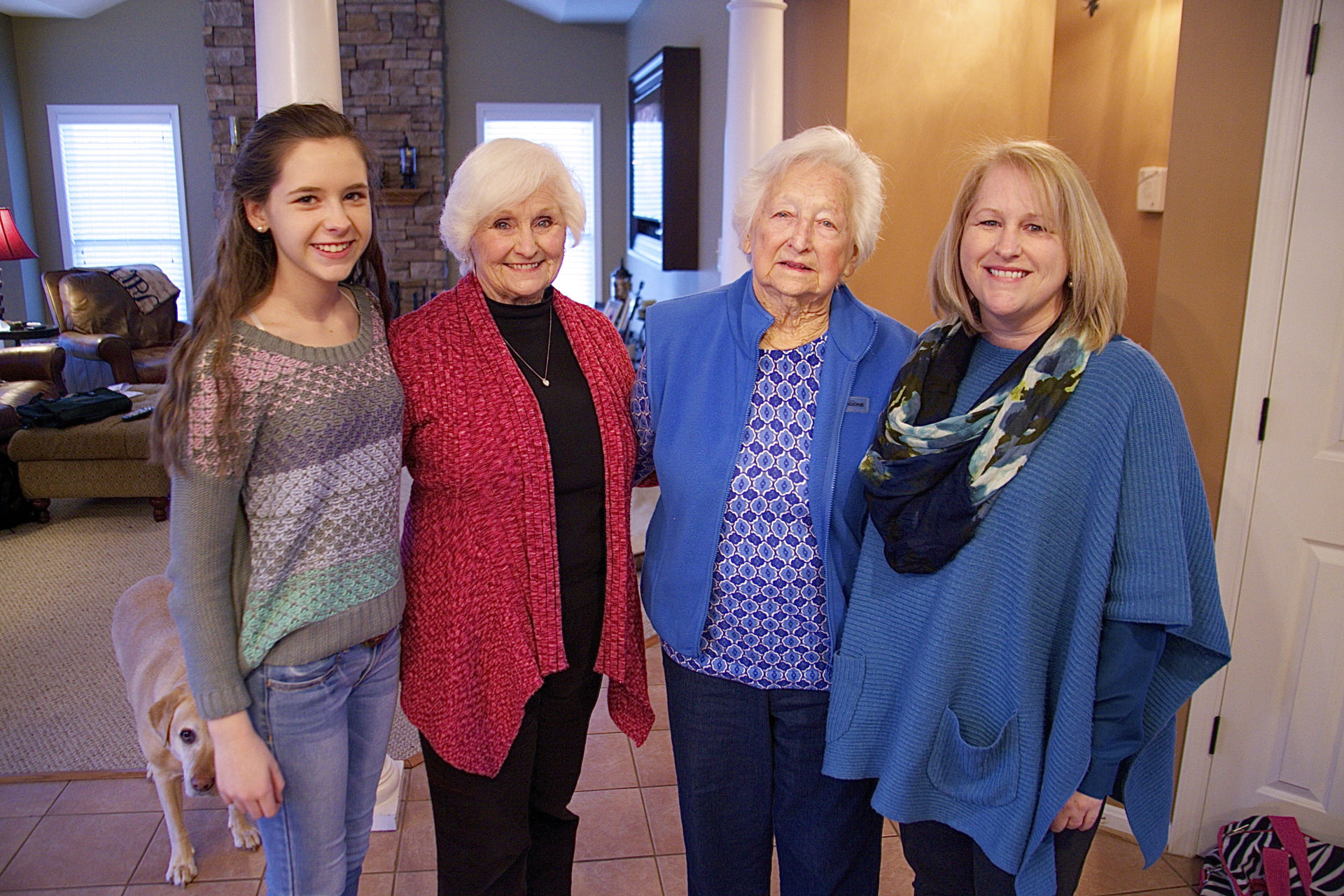 Caroline Williamson, Jean Rice, Elizabeth Burns and Sheryl Williamson are four generations of a family descended from original Germanna settlers.