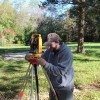 Technician Allen Huber assisting Dr. Larsen map Fort Germanna site Oct 2015