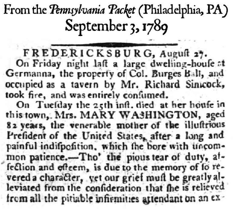 Pennsylvania Packet Sept 3, 1789