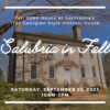 Graphic that reads Salubria in Fall overlayed over image of Historic Salubria historic house